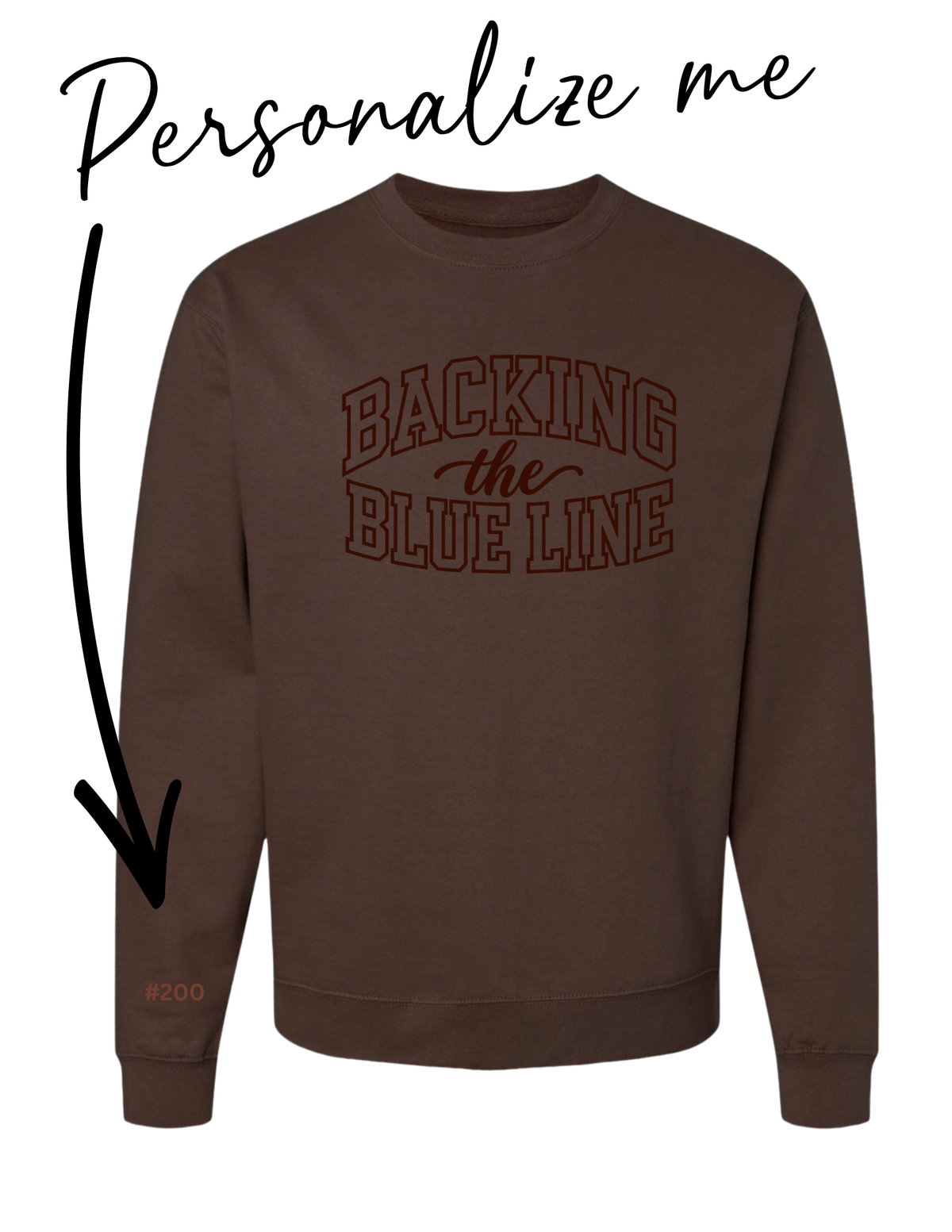 Back the Blue Line Tonal | Embroidered Crewneck Sweatshirt