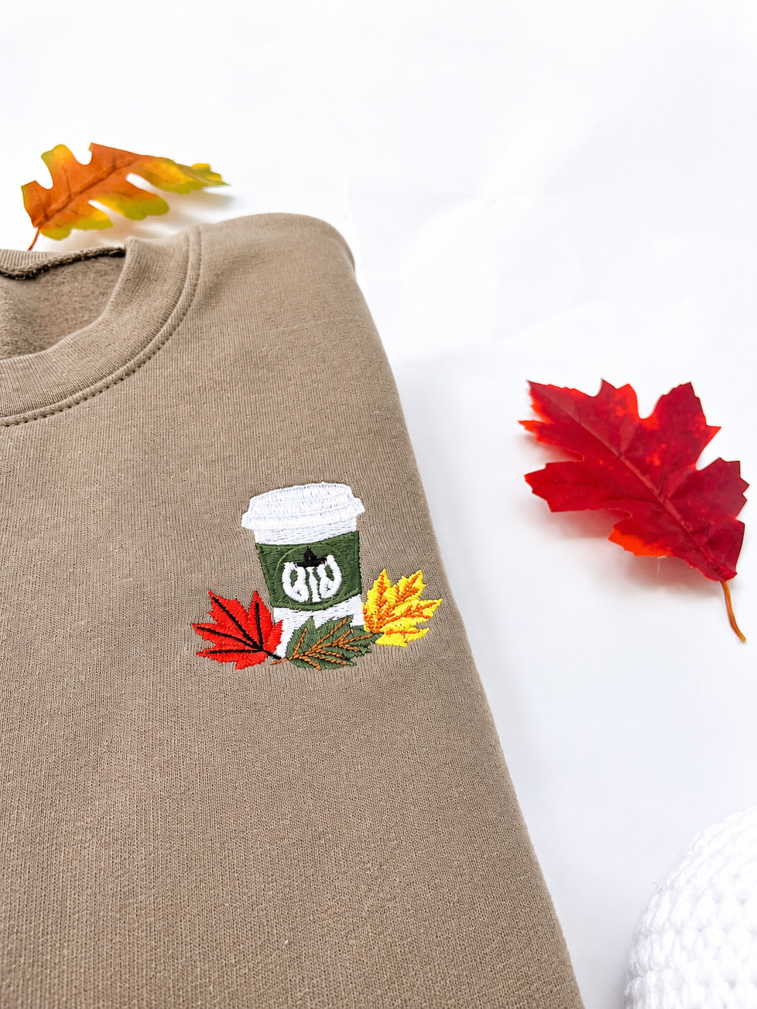 Hot Coffee Fall Leaves | Crewneck Sweatshirt