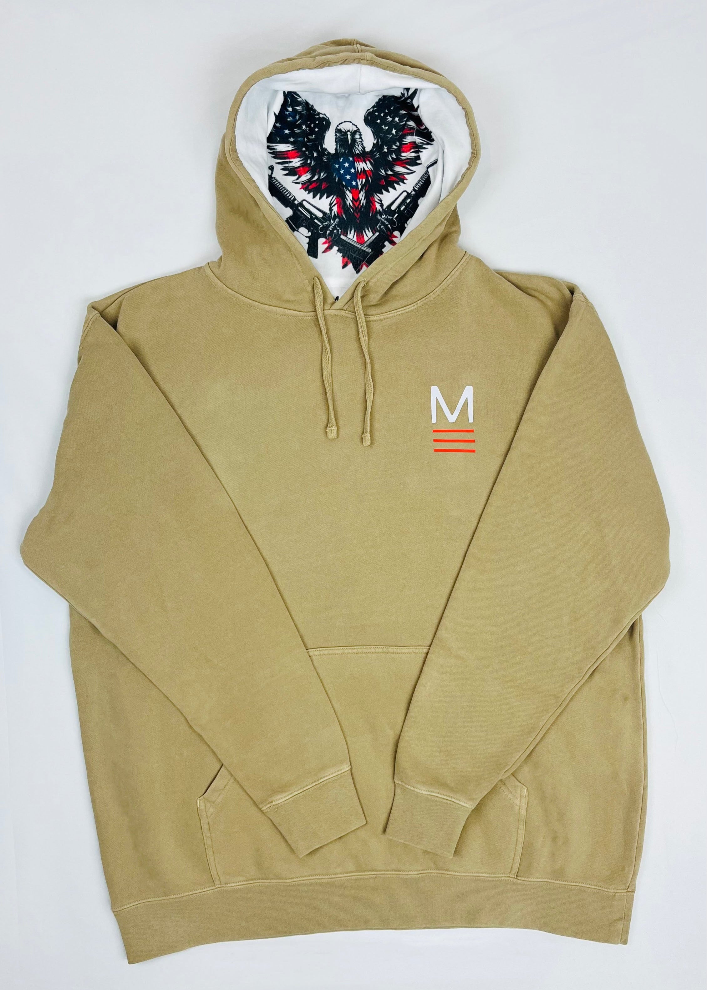 Guardian Grit Hoodie flat lay front showing athletic fit and tan color