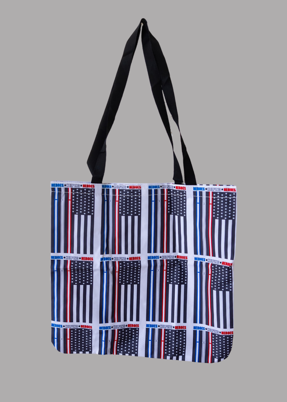 heroes helping heroes logo bag