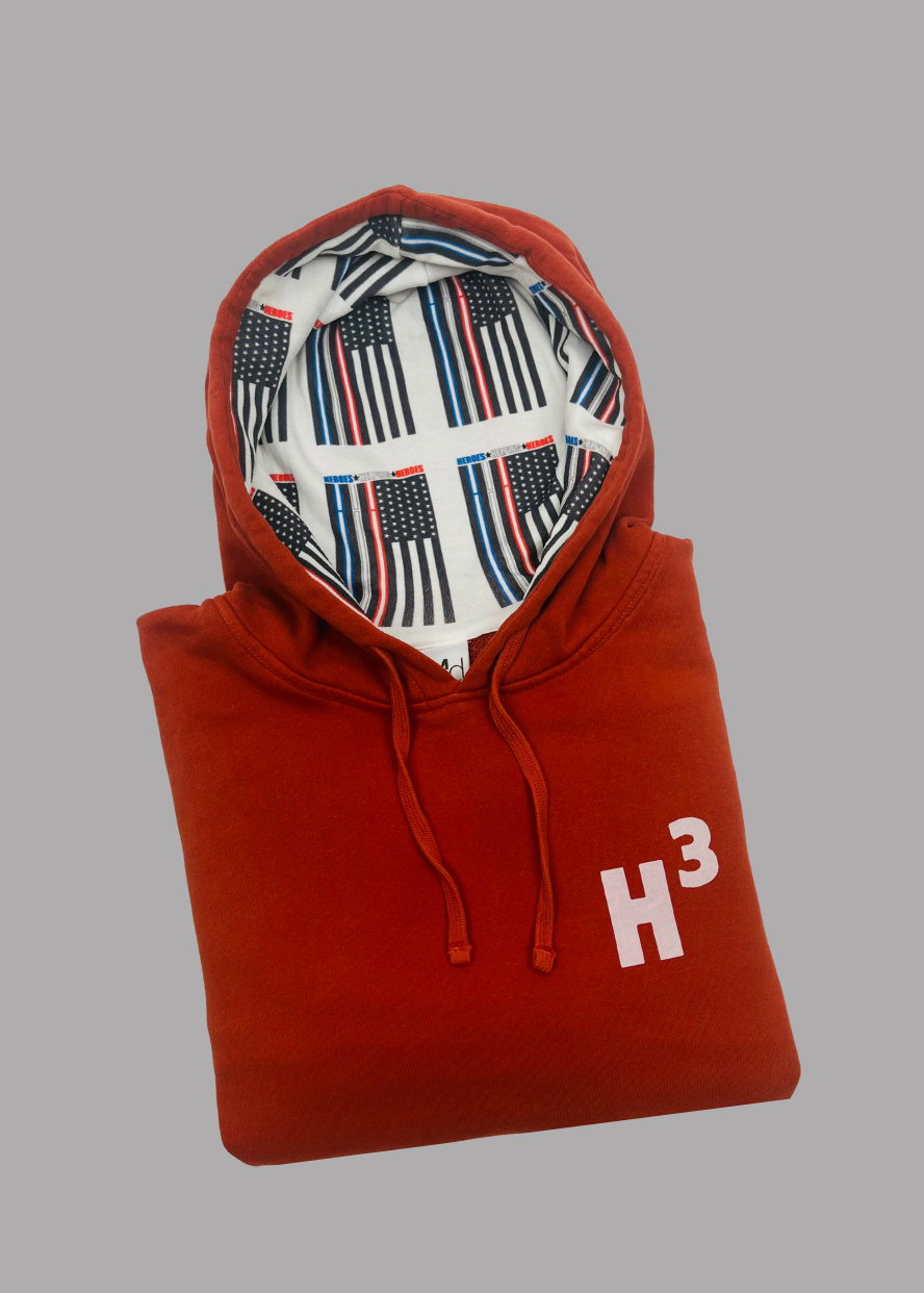 heroes helping heroes red lined hoodie