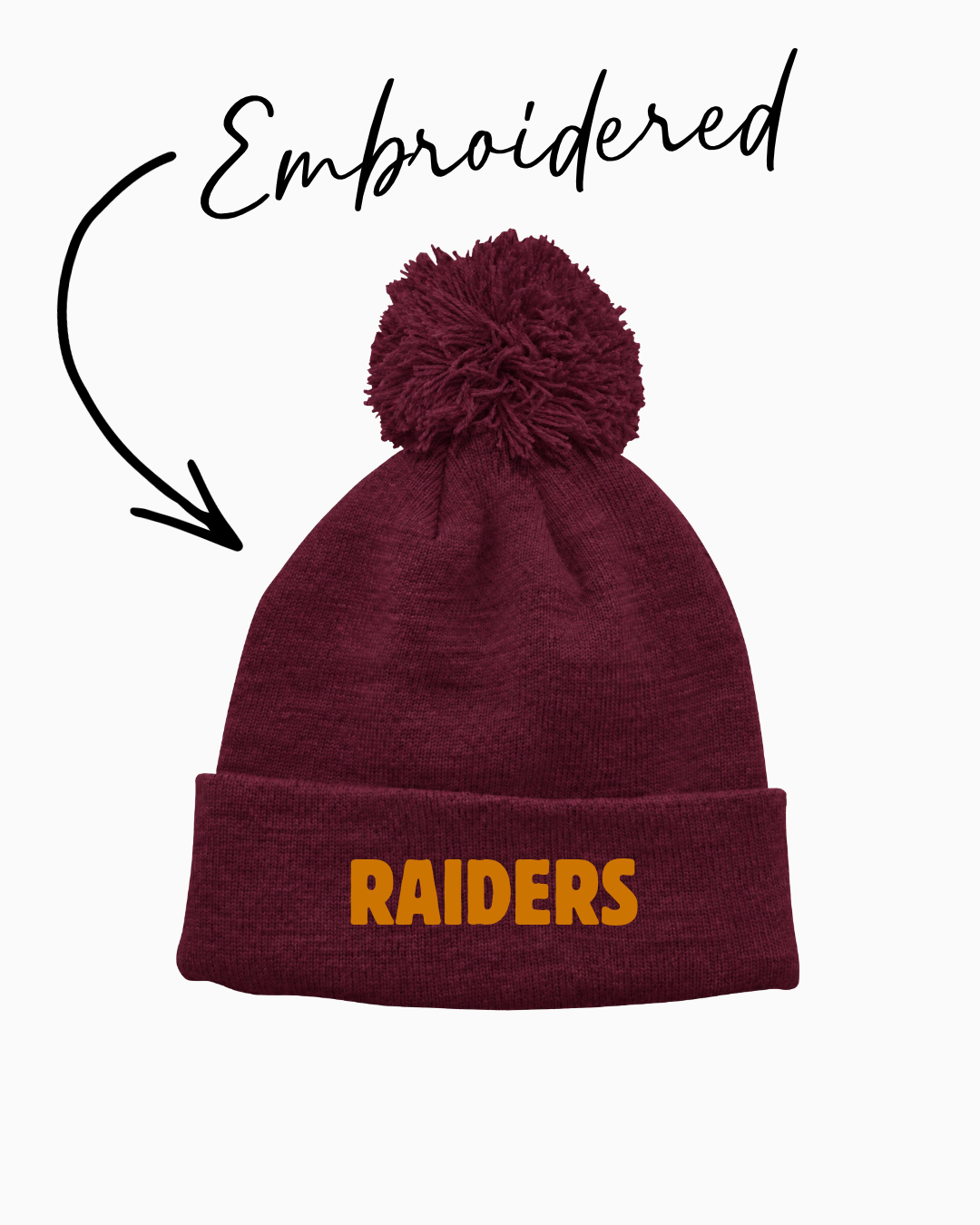 Raiders | Beanie Hat with Pom Pom