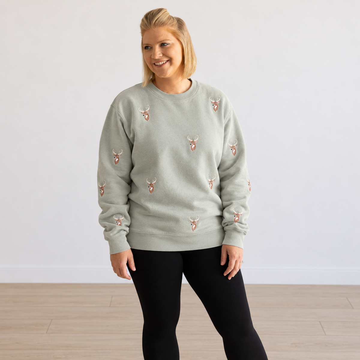 Deer | Little's | Embroidered Crewneck Sweatshirt