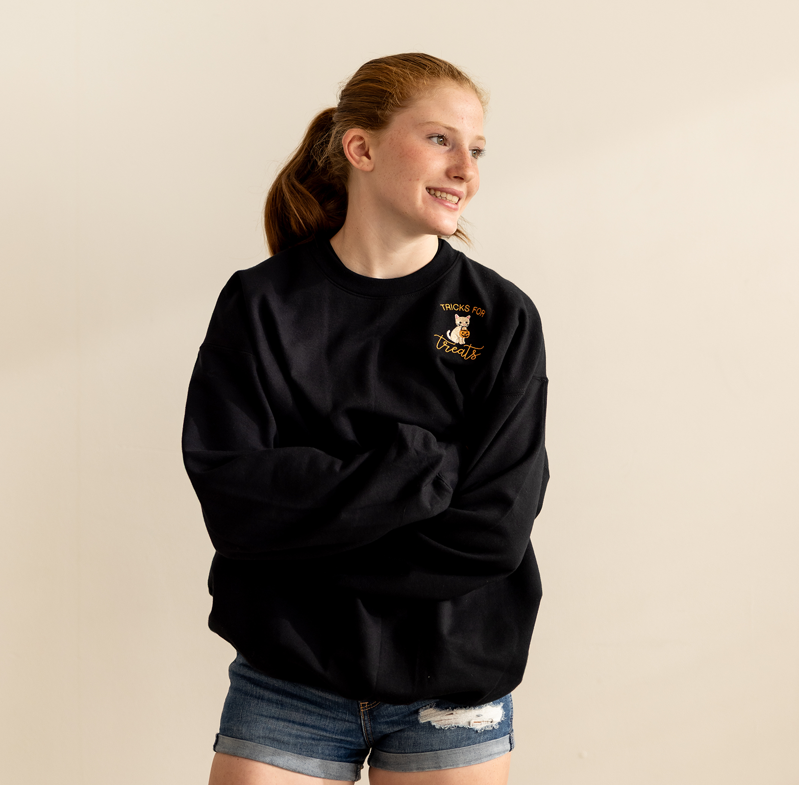 Tricks for Treats Cat | Crewneck Sweatshirt