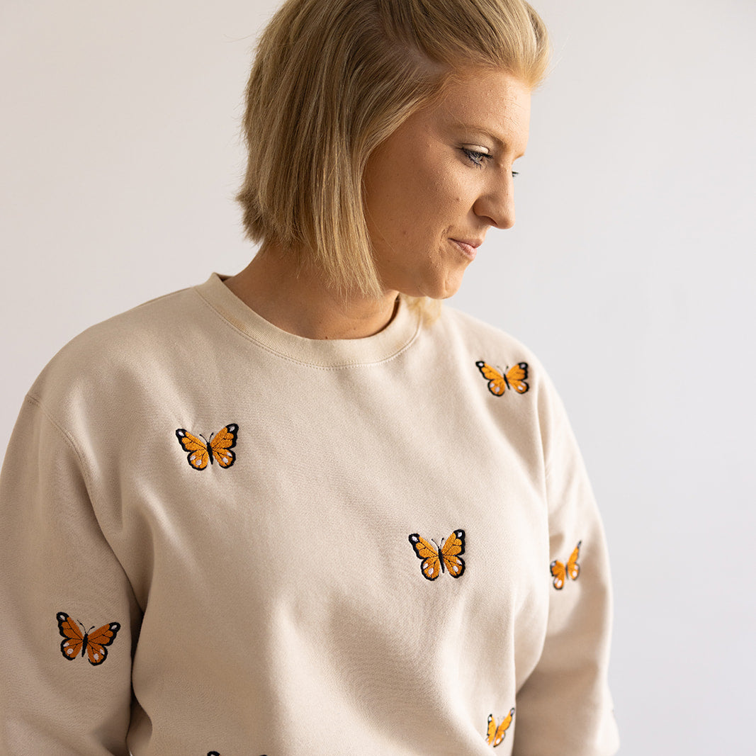 Butterflies | Little's | Embroidered Crewneck Sweatshirt