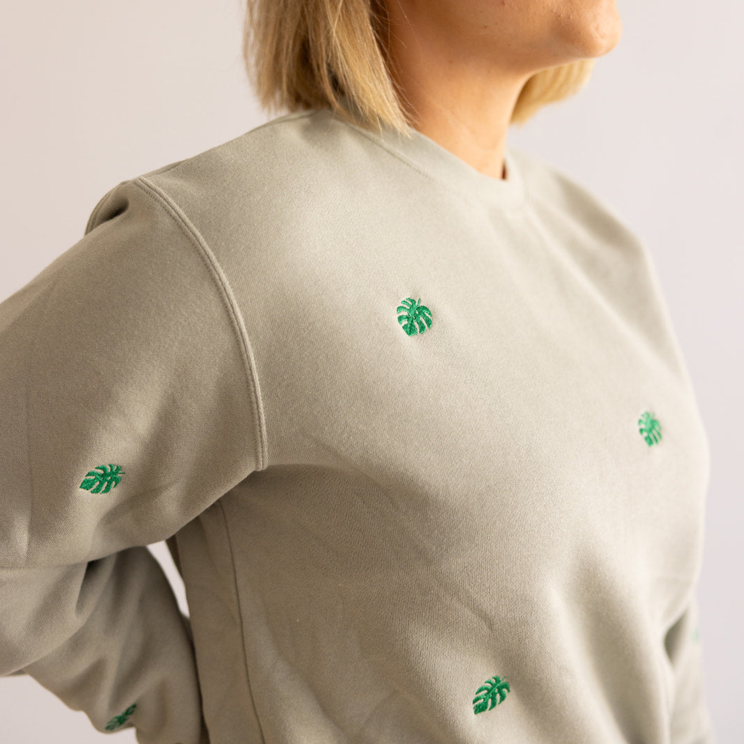 Monstera Leaf | Little's | Crewneck Embroidered Sweatshirt