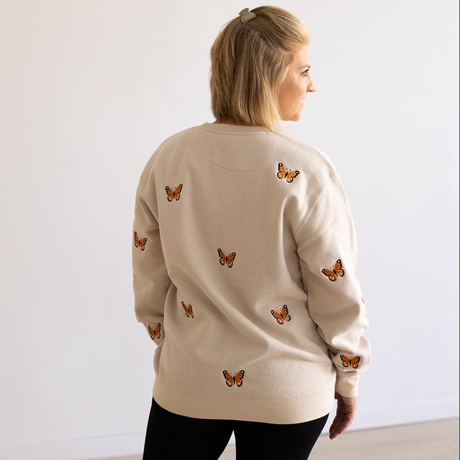 Butterflies | Little's | Embroidered Crewneck Sweatshirt
