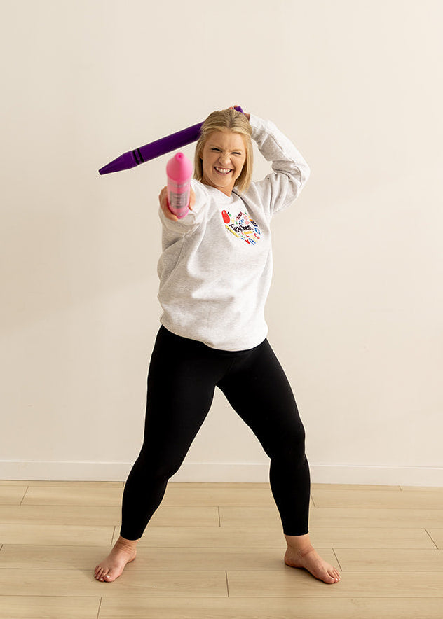 Teacher Heart | Crewneck Embroidered Sweatshirt