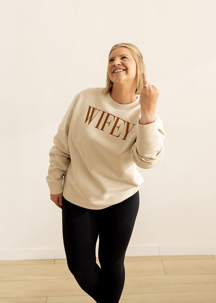 Wifey | Embroidered Crewneck Sweatshirt