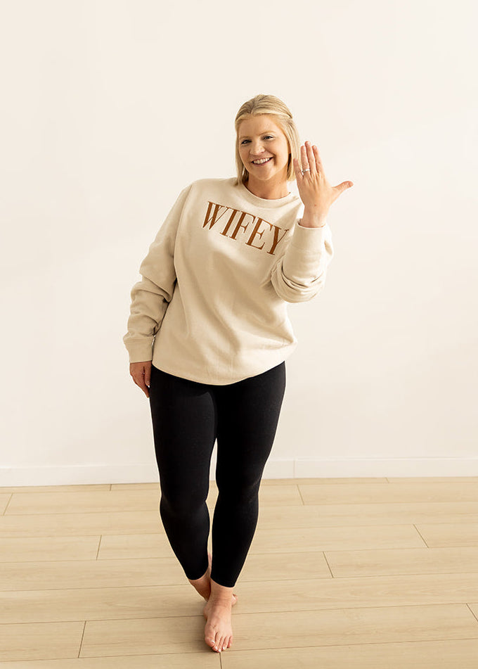 Wifey | Embroidered Crewneck Sweatshirt