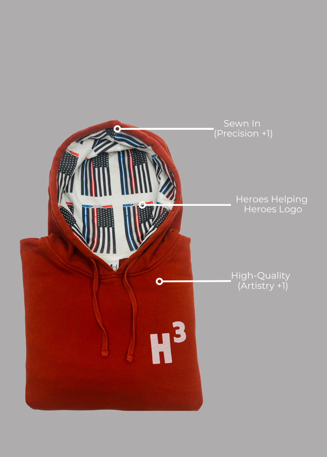h3 red hoodie