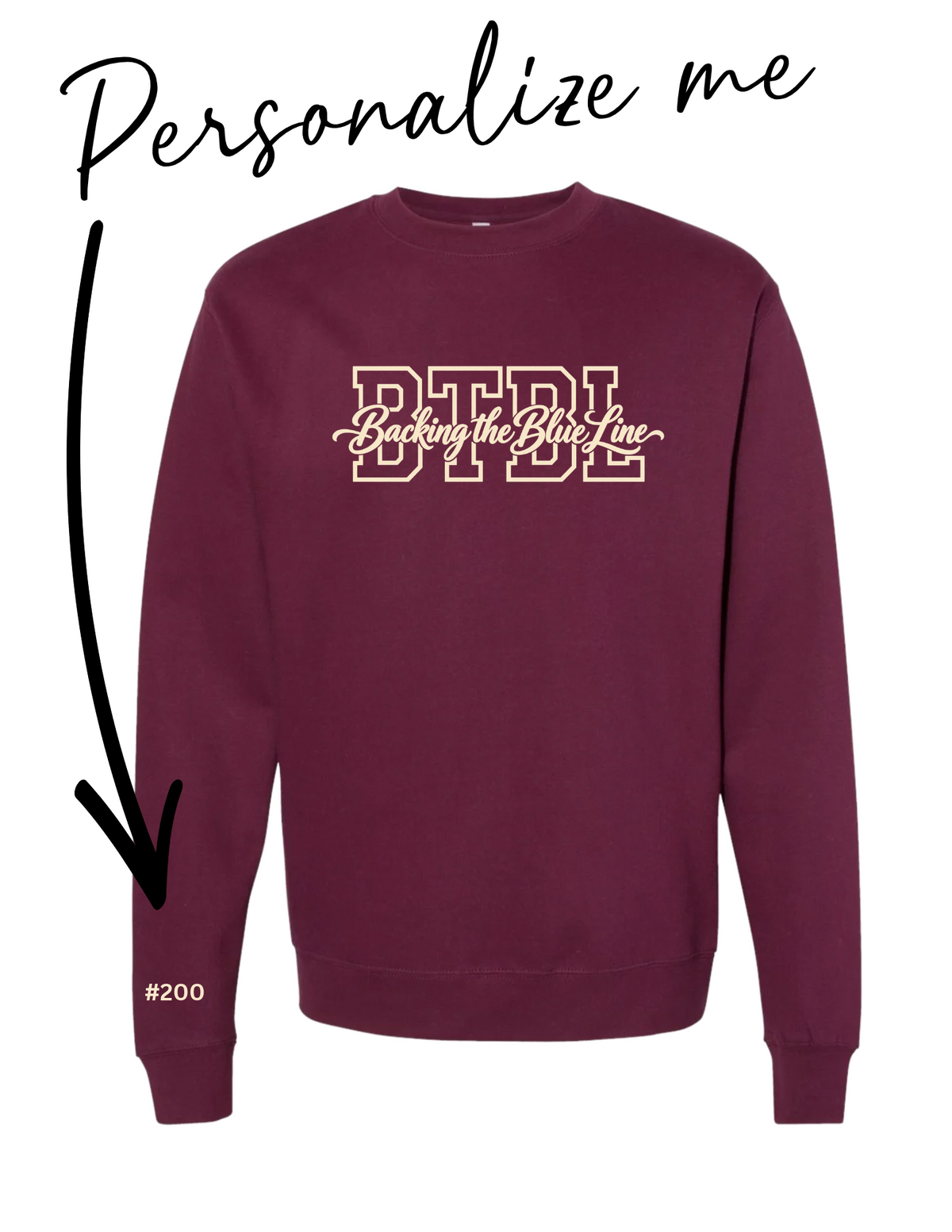 BTBL Block & Script | Embroidered Crewneck Sweatshirt