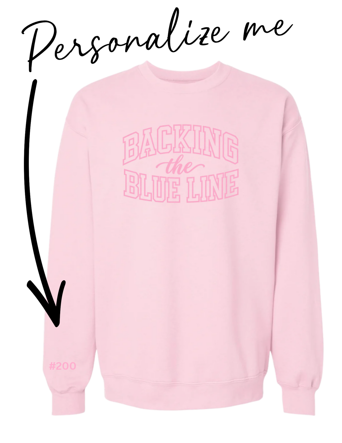 Back the Blue Line Tonal | Embroidered Crewneck Sweatshirt