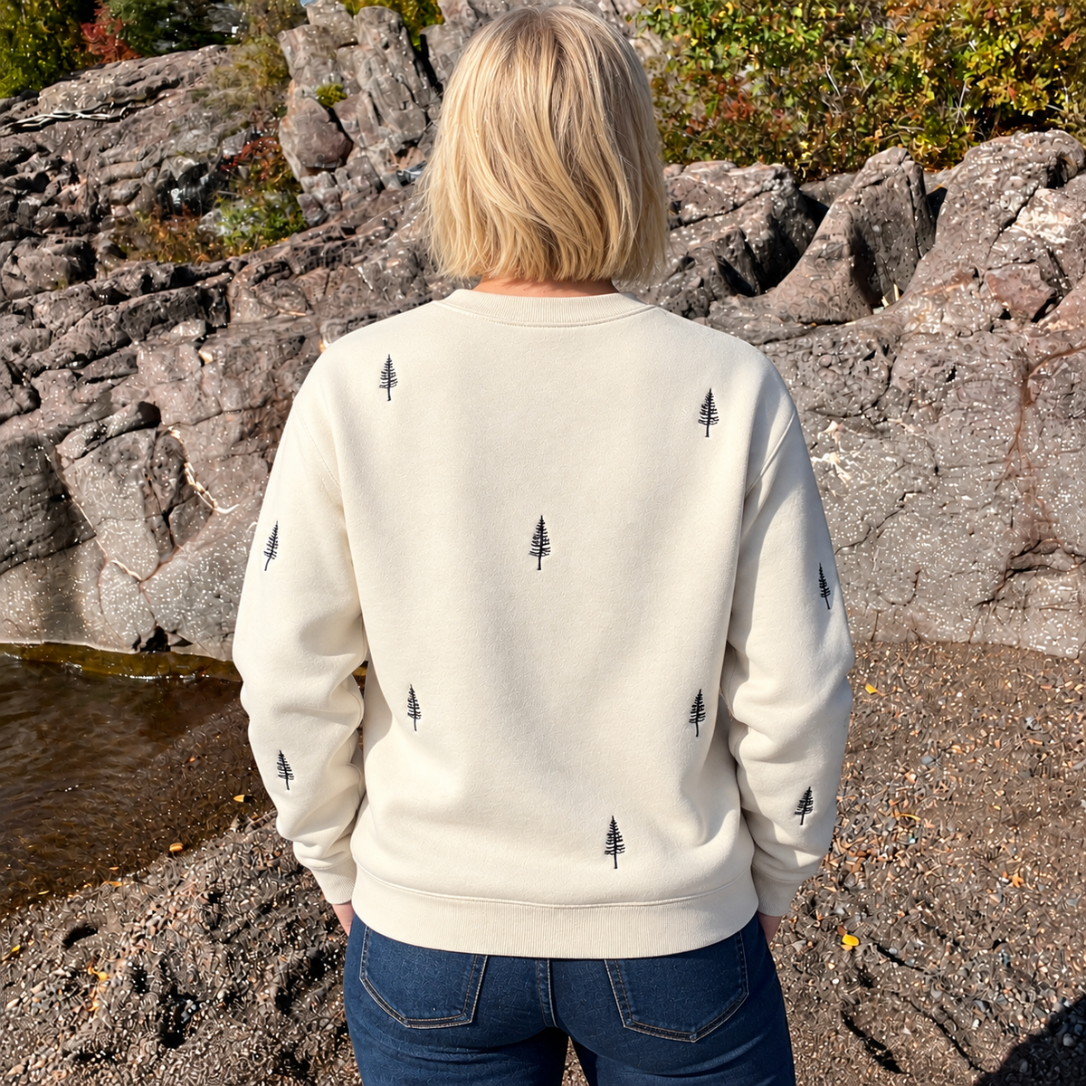 Pine Tree | Little's | Embroidered Crewneck Sweatshirt
