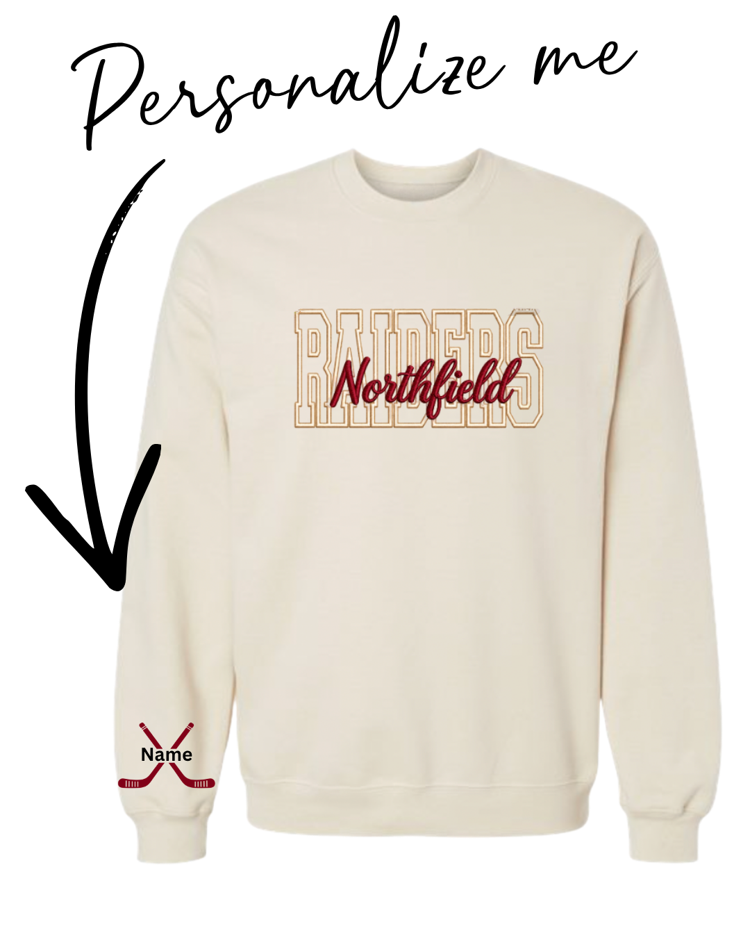 Northfield Raiders | Crewneck Embroidered Sweatshirt | Beige
