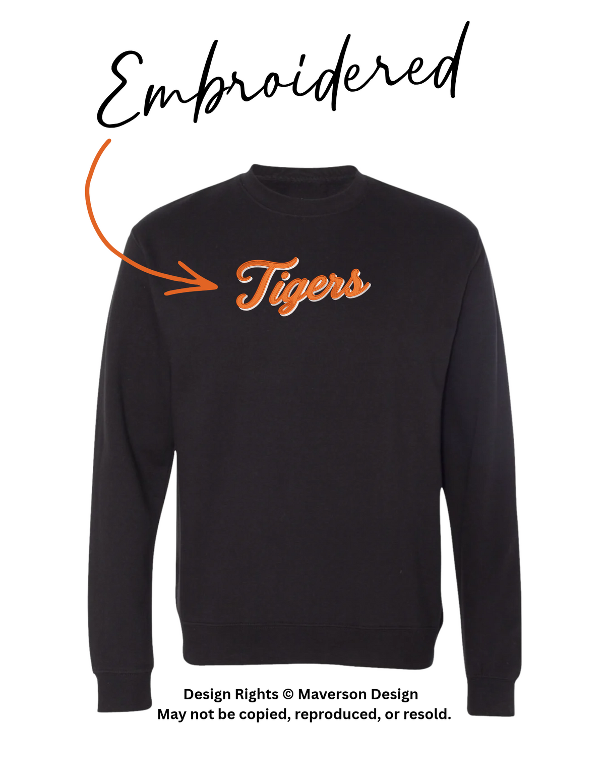 Tigers | Crewneck Embroidered Sweatshirt| Adult