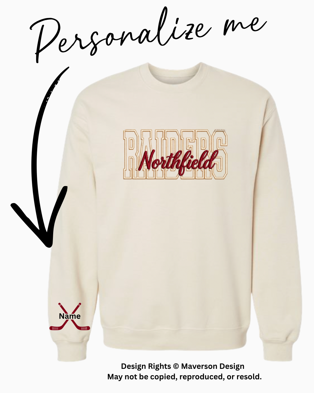 Northfield Raiders | Crewneck Embroidered Sweatshirt | Beige