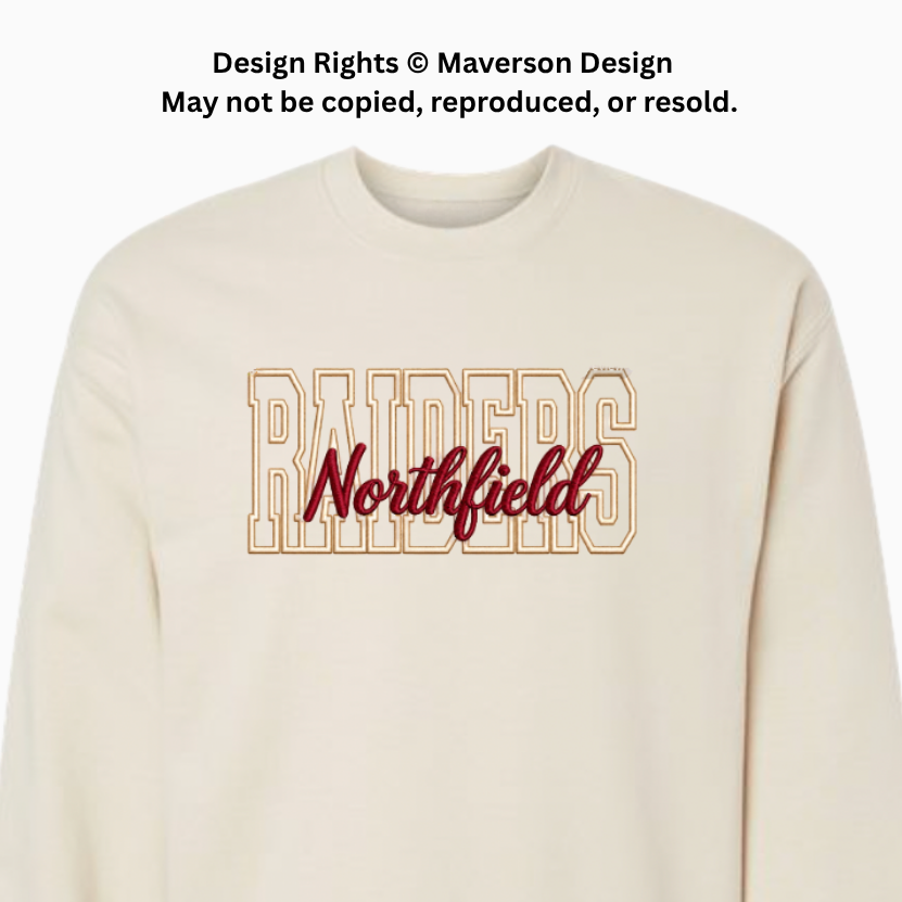 Northfield Raiders | Crewneck Embroidered Sweatshirt | Beige