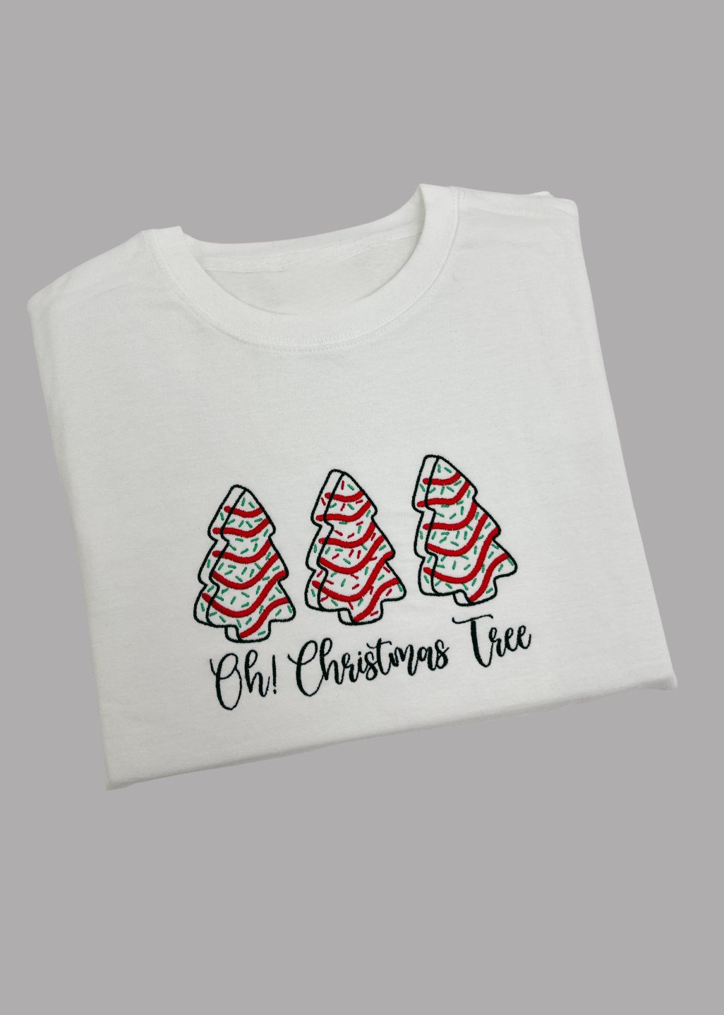 White Crewneck sweatshirt- oh christmas tree