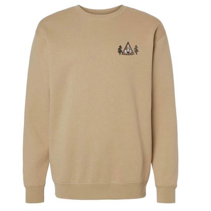 Crewneck Sweatshirt, Cabin and Trees