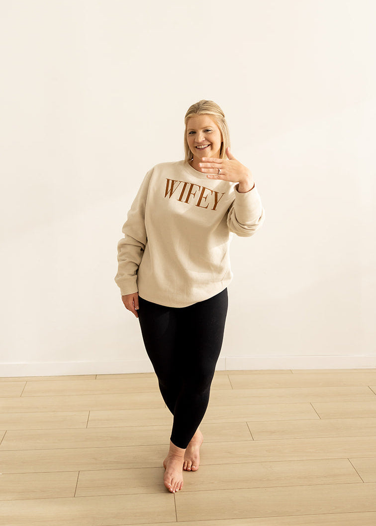 Wifey | Embroidered Crewneck Sweatshirt