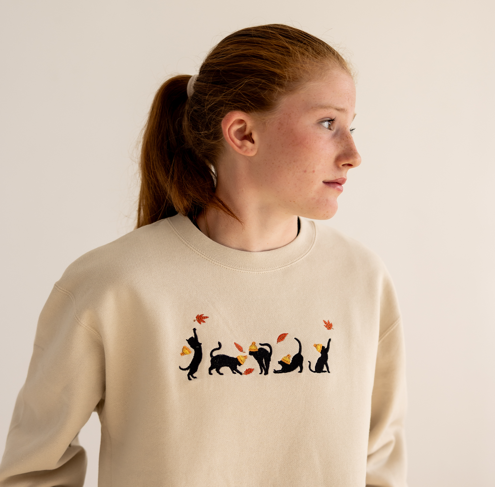 Cats & Leaves | Crewneck Sweatshirt