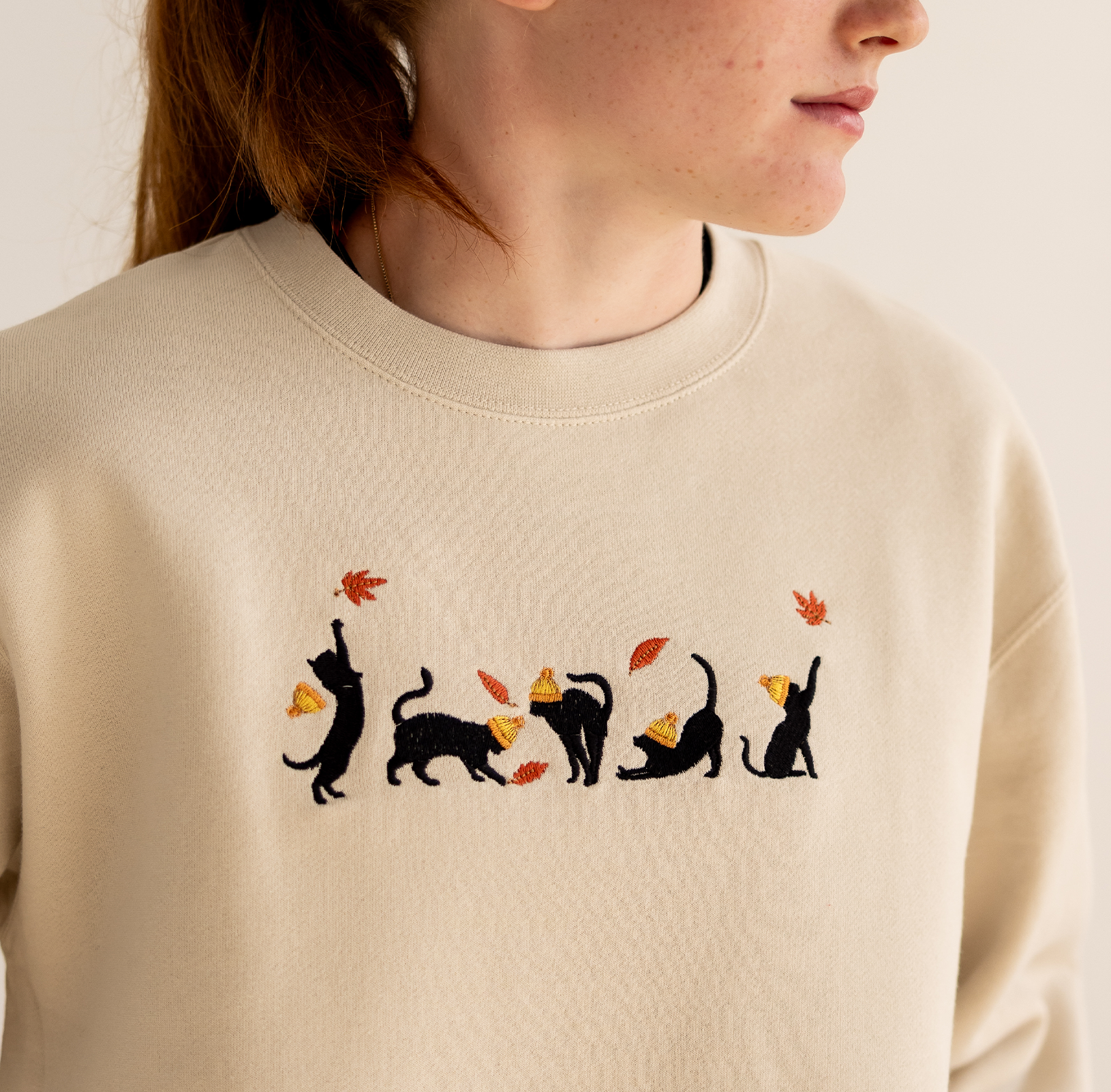 Cats & Leaves | Crewneck Sweatshirt
