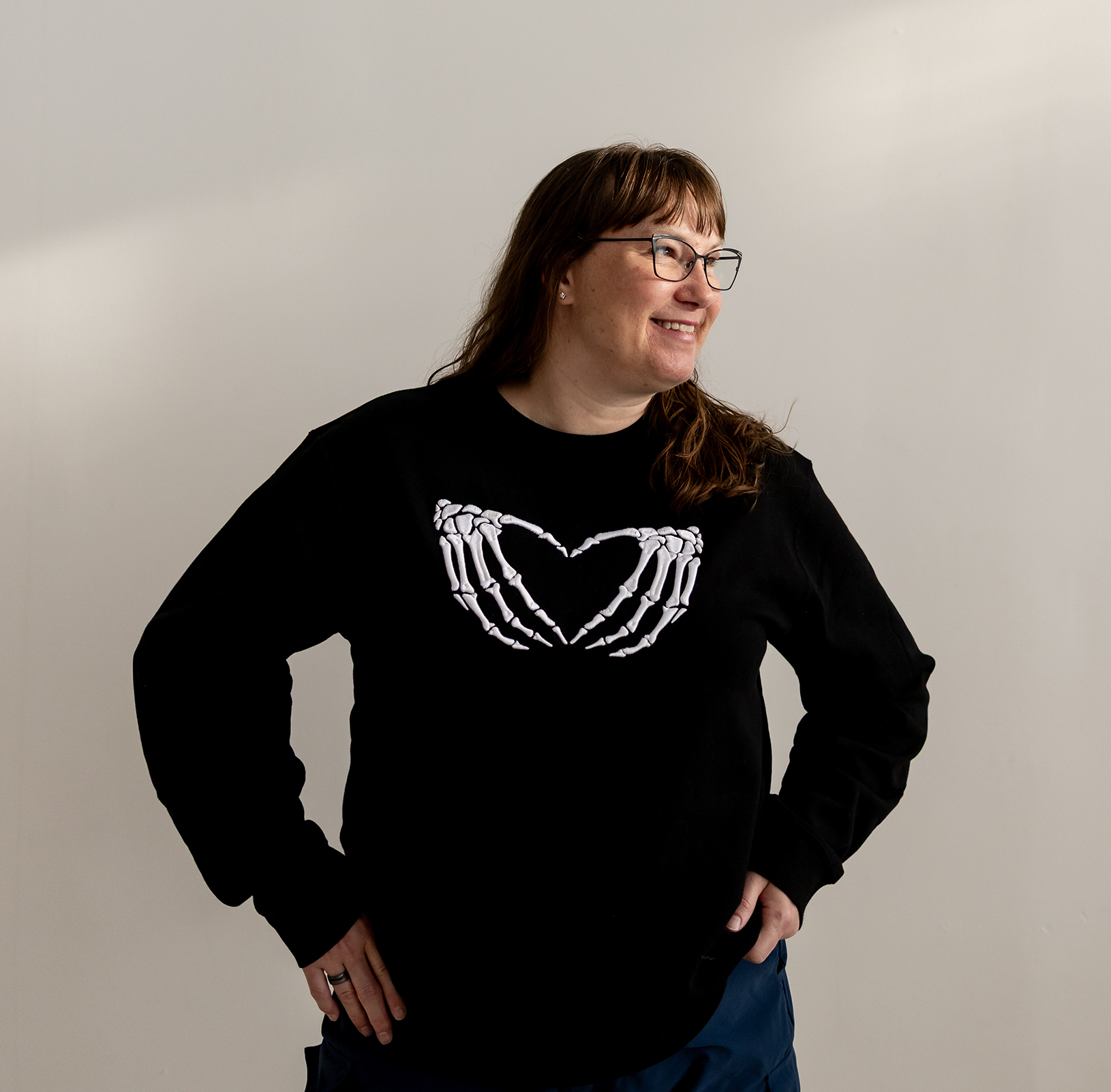 Skeleton Heart Puff | Crewneck Sweatshirt