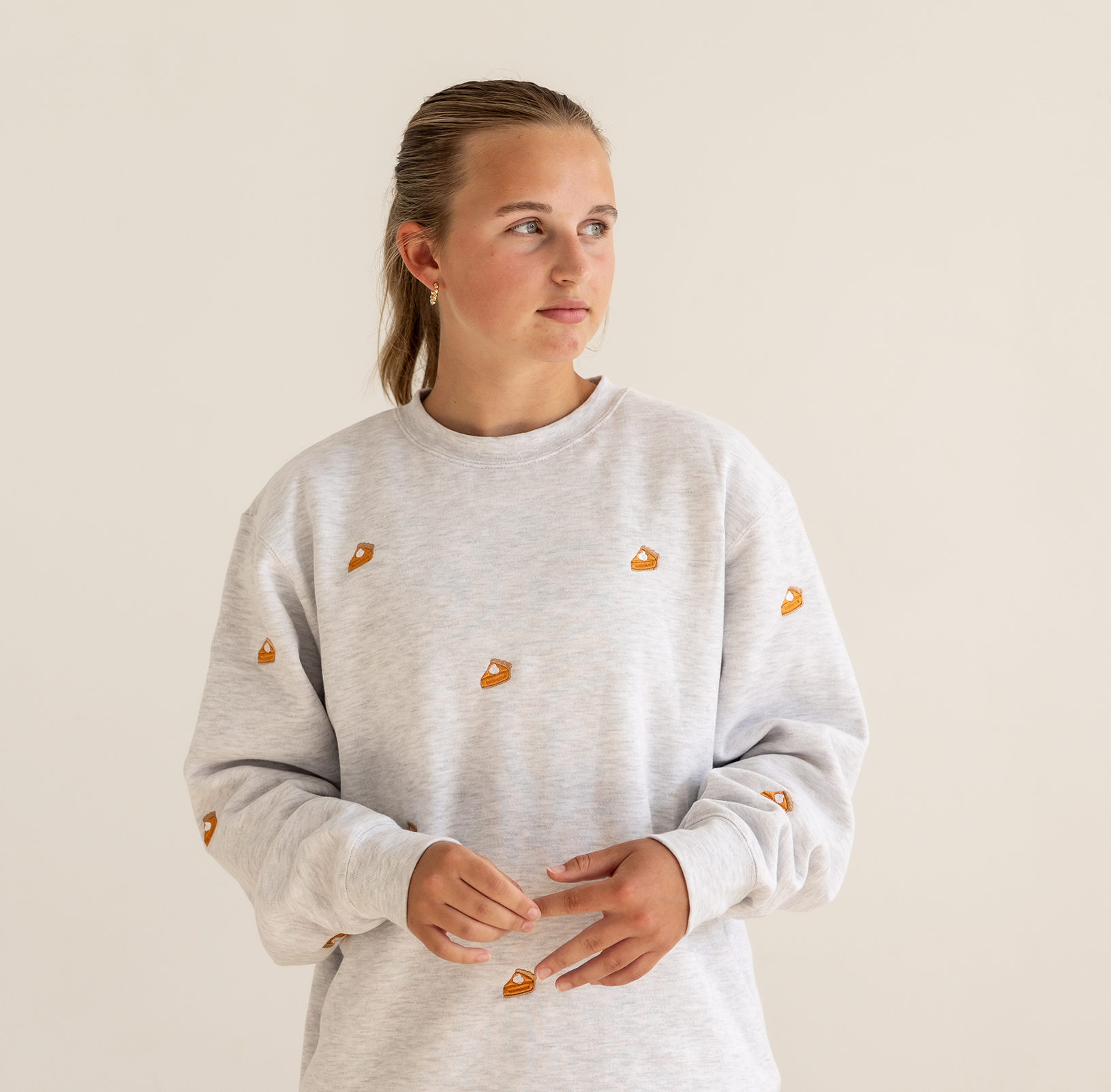 Slice of Pie| Little's | Embroidered Crewneck Sweatshirt