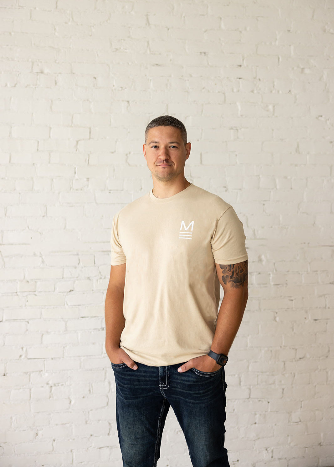 gift for him tan tee american made